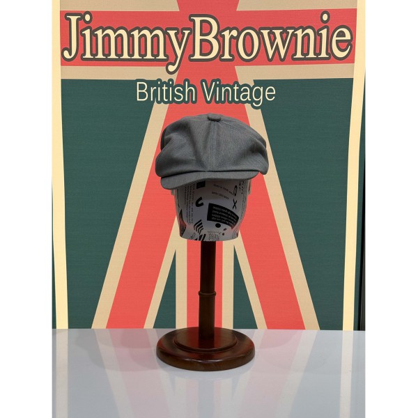 英式经典人字纹洗水棉报童帽