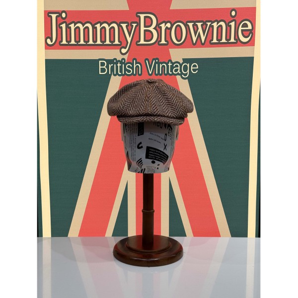 粗花呢人字纹报童帽