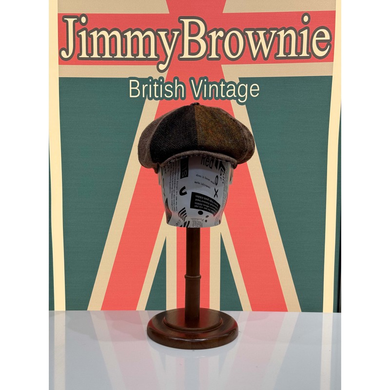 哈里斯羊毛拼色报童帽